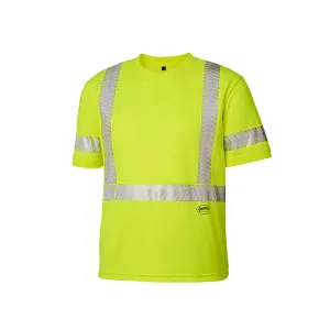 Pioneer Hi Vis Safety T-Shirt for Men - Lightweight Cool Pass Fabric - UPF 50  Sun Protection - Reflective Tape - Yellow/Green