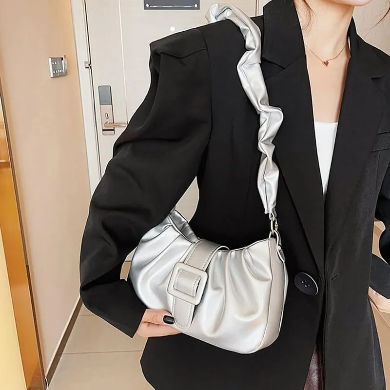 Pleated Underarm Shoulder Bags Women's Personalized Handbag Purses Fashion Cloud