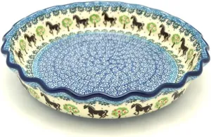 Polish Pottery Baker - Pie Dish - Fluted - Mackintosh