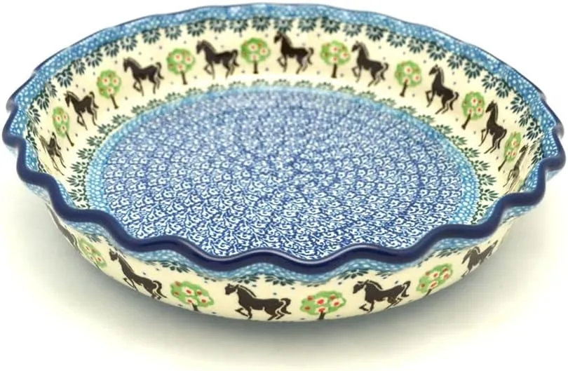 Polish Pottery Baker - Pie Dish - Fluted - Mackintosh