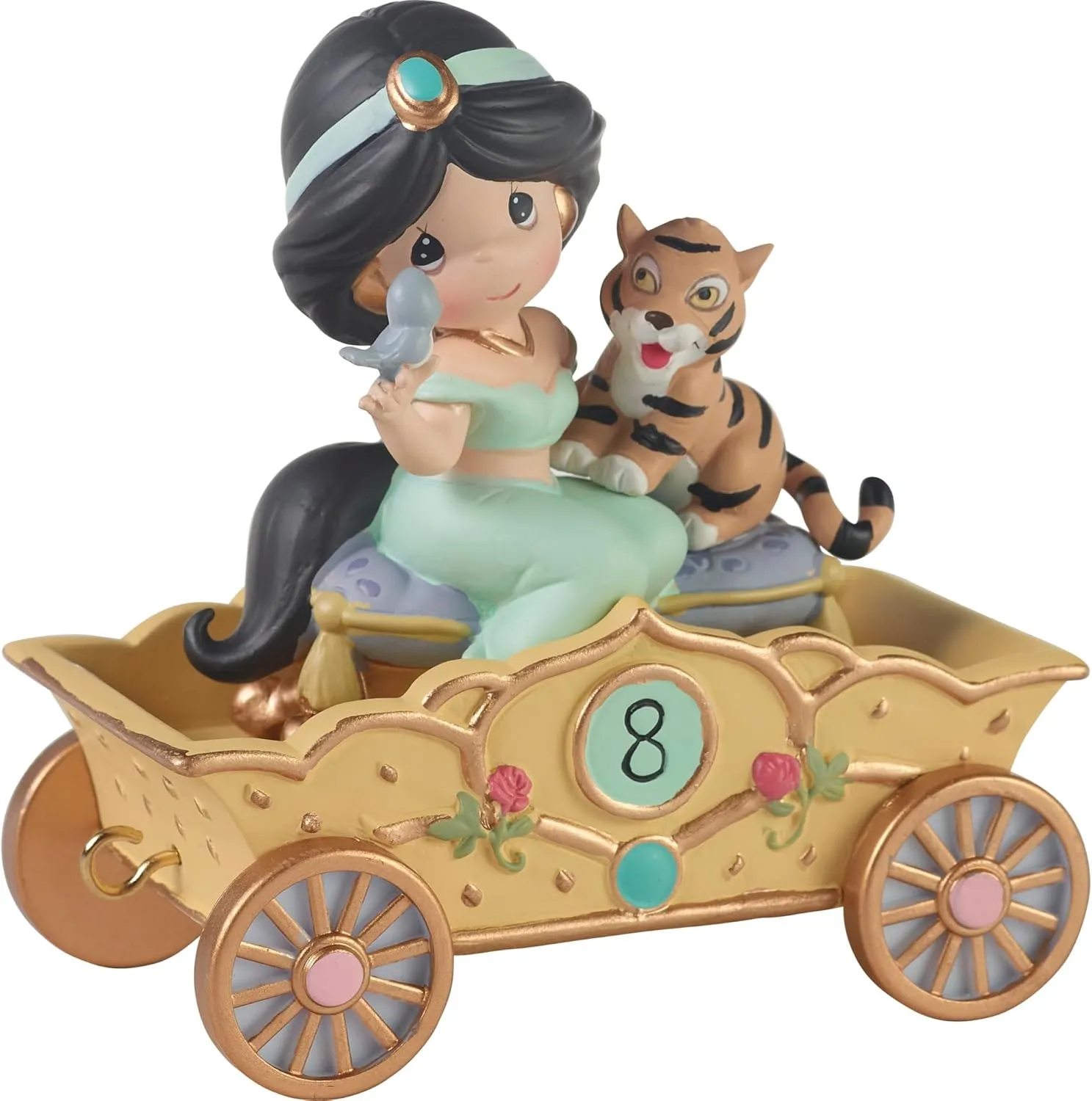 Precious Moments Disney Jasmine Birthday Figurine – Disney Birthday Parade Age 8 – Aladdin Princess Collectible Resin Figurine