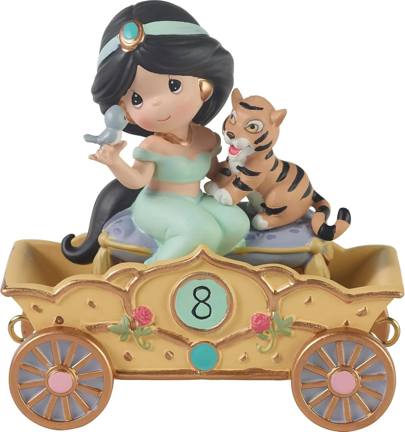 Precious Moments Disney Jasmine Birthday Figurine – Disney Birthday Parade Age 8 – Aladdin Princess Collectible Resin Figurine