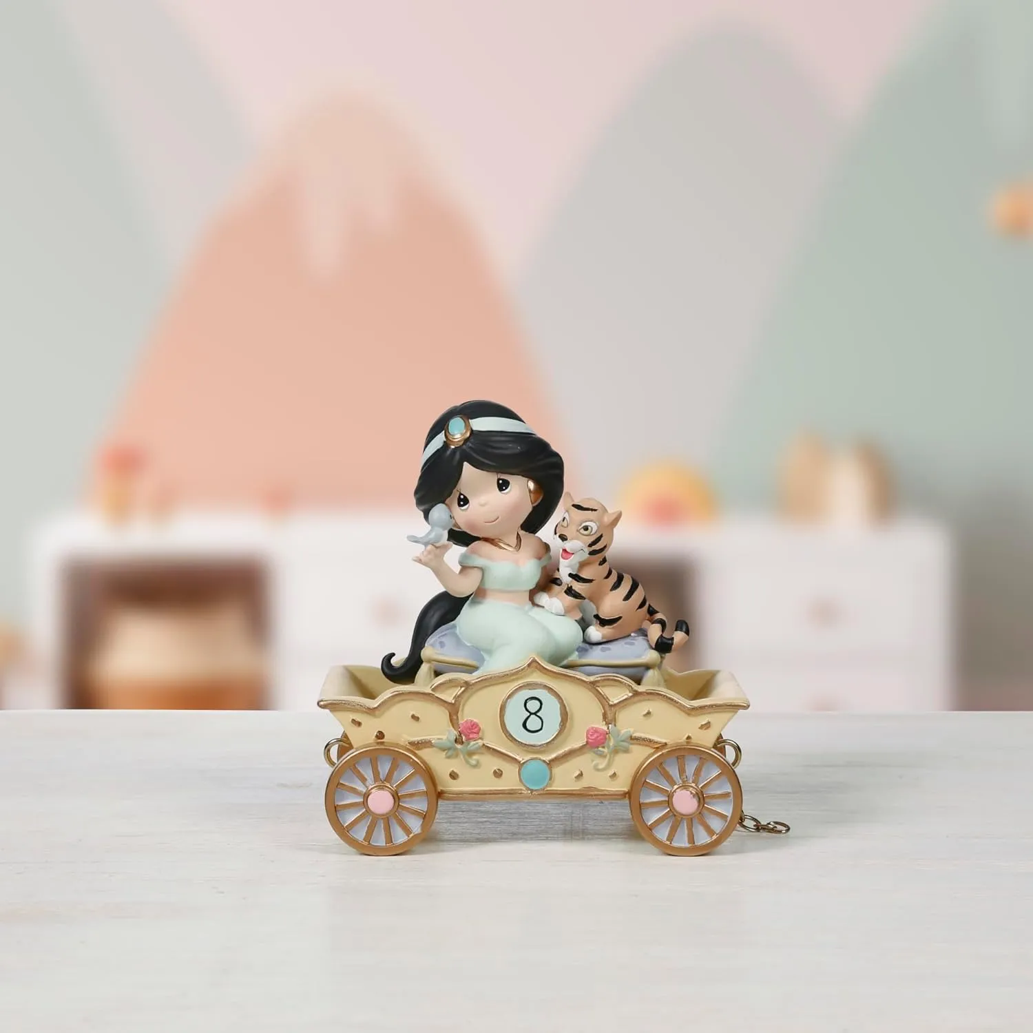 Precious Moments Disney Jasmine Birthday Figurine – Disney Birthday Parade Age 8 – Aladdin Princess Collectible Resin Figurine