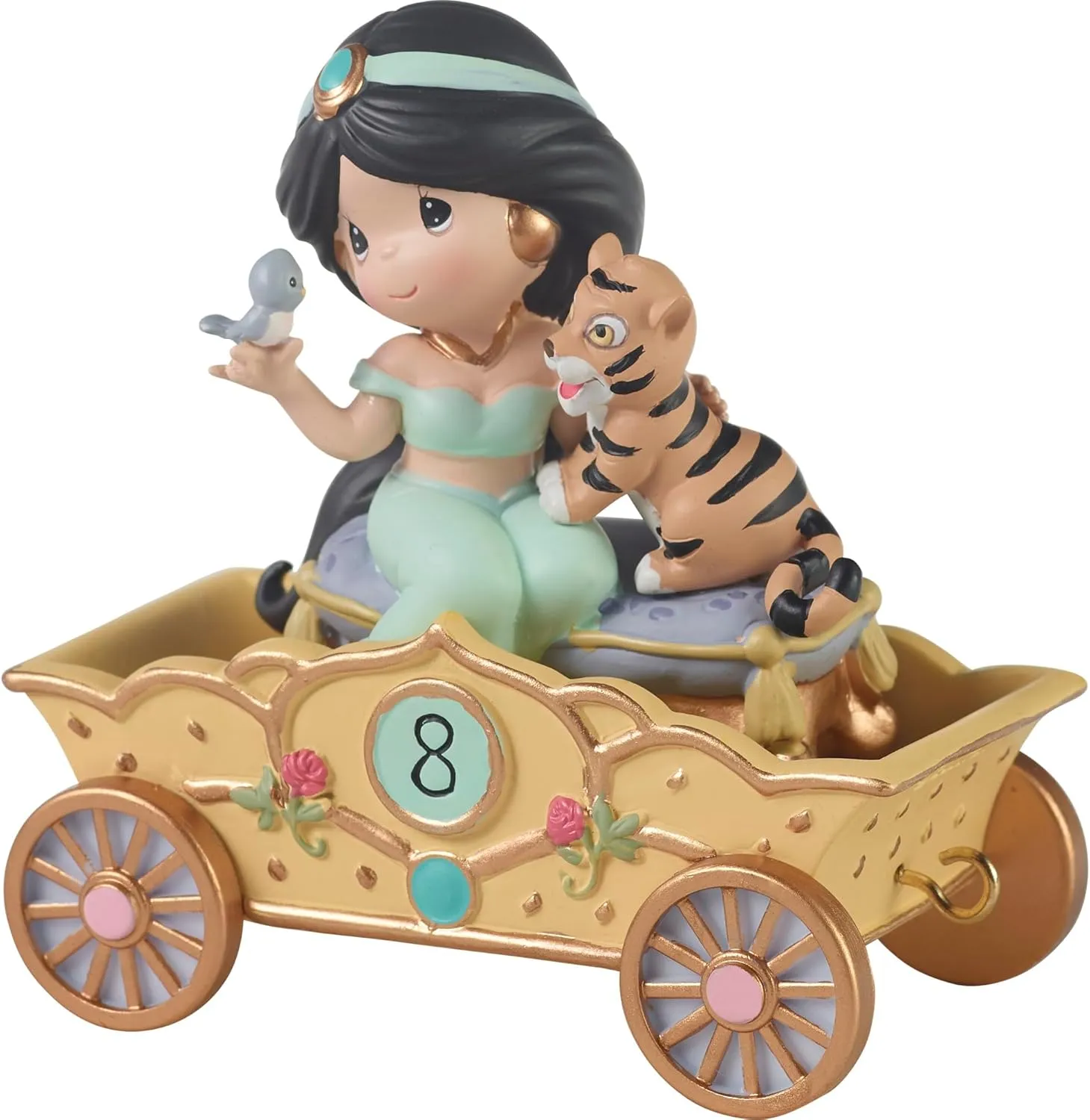 Precious Moments Disney Jasmine Birthday Figurine – Disney Birthday Parade Age 8 – Aladdin Princess Collectible Resin Figurine