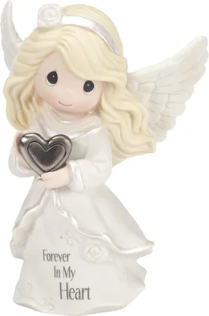Precious Moments Forever in My Heart Angel Memorial Bisque Porcelain/Metal Figurine 182012