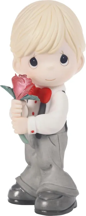 Precious Moments I’ll Always Pick You Boy Figurine | Bisque Porcelain Figurine | Gift for Valentine's Day | Gift for Mom, Wife