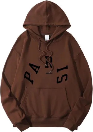 Preppy Pink Palm Puff Hoodie Y2K Teen Girls Clothing 2024Graphic Sweatshirtfor Women2024 Fall Fashion
