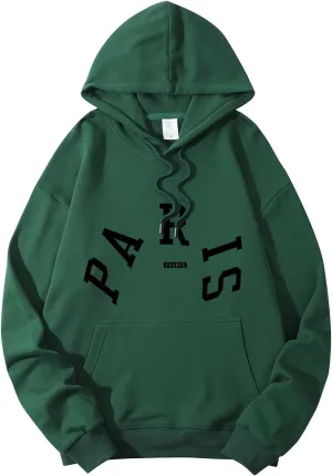 Preppy Pink Palm Puff Hoodie Y2K Teen Girls Clothing 2024Graphic Sweatshirtfor Women2024 Fall Fashion
