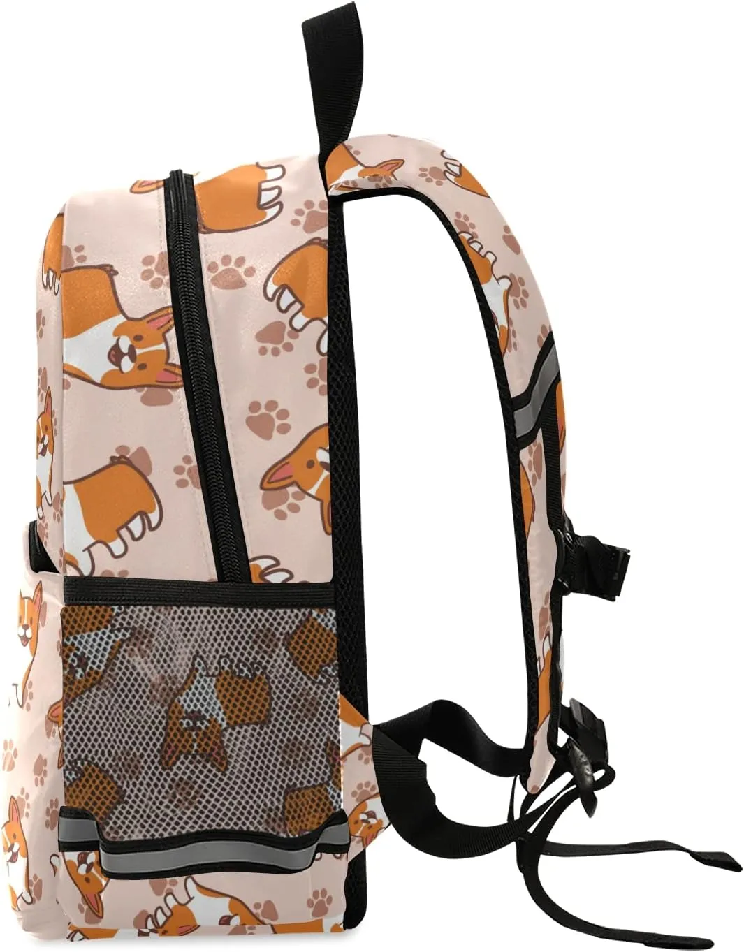 Preschool Backpacks,Corgis Paw Kid's Casual Travel Bookbag with Leash,Cute Toddler Backpacks for Boys and Girls