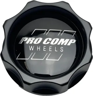 PRO COMP Satin Black Snap in Wheel Center Cap 504055602 504055602-CAP-2 Cap S210K88 S1608-09 Resin Logo