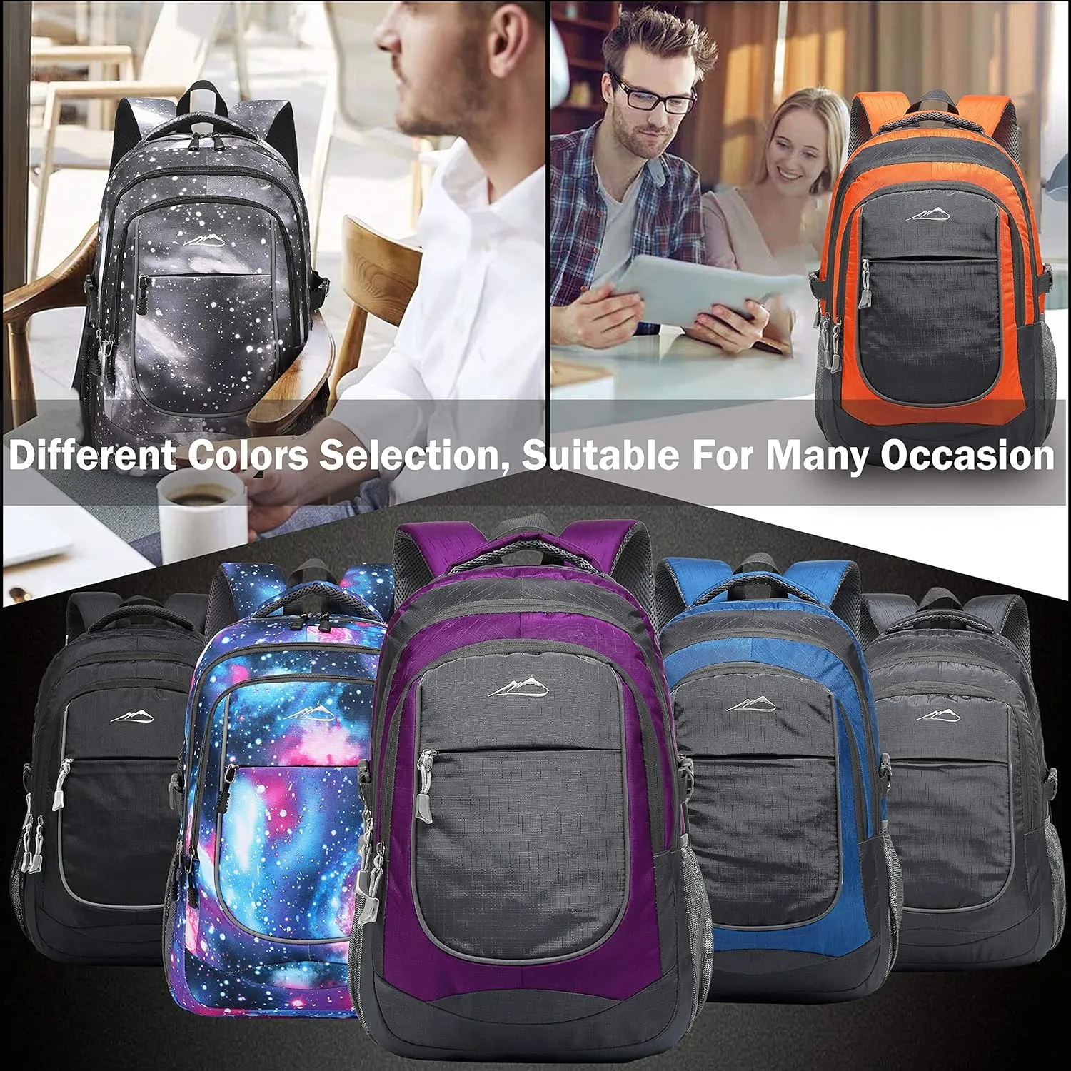 ProEtrade Backpack Bookbag for College Travel Business Hiking Fit Laptop Up to 15.6 Inch (Galaxy C)
