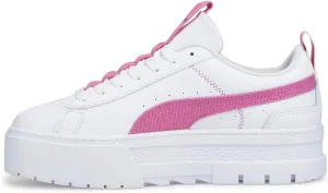 PUMA Womens Mayze Lace Up Platform Sneakers Shoes Casual - White
