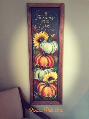 Pumpkin, Fall, Hand Painted, Window Screen, Custom, Hand Crafted, Unique