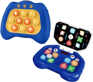 Quick Push Game & Handheld Dance Game, Light Up Push Bubble/Button Game Electronic Brain & Memory Games Stress Relief Sensory Pop Fidget Game Toys Birthday Toy for Kids 3-12