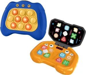 Quick Push Game & Handheld Dance Game, Light Up Push Bubble/Button Game Electronic Brain & Memory Games Stress Relief Sensory Pop Fidget Game Toys Birthday Toy for Kids 3-12