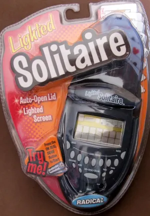 Radica HANDHELD LIGHTED SOLITAIRE GAME w AUTO OPEN LID