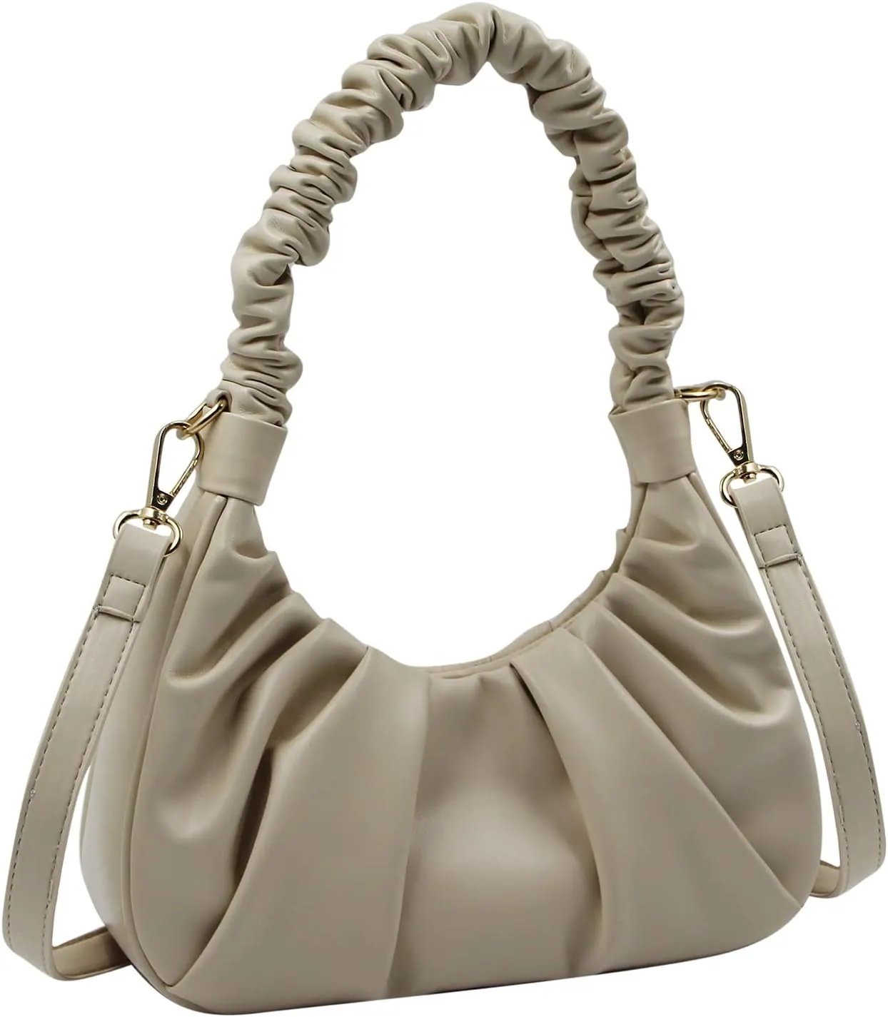 RARITYUS Women Vintage Hobo Handbag Fashion Pleated Purse Shoulder Bag Underarm Small Tote