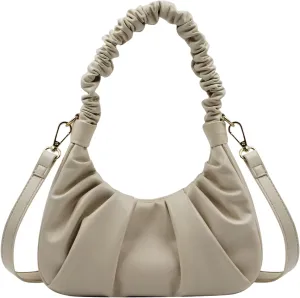 RARITYUS Women Vintage Hobo Handbag Fashion Pleated Purse Shoulder Bag Underarm Small Tote