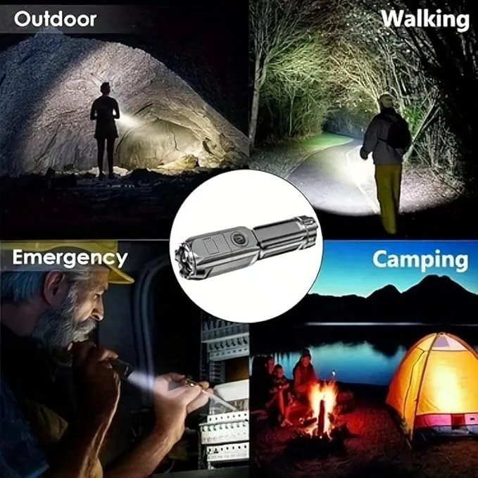 Rechargeable Flashlight 5 Pack, Mini Zoomable LED Flashlights, Emergencies Power Outage Super Bright Flashlight for Camping, Outdoor, Hiking, Fishing, Hurricane