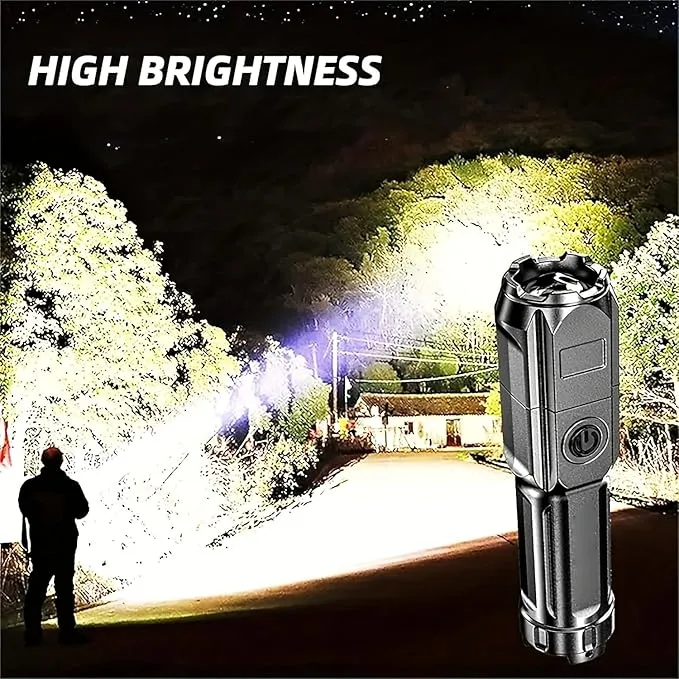 Rechargeable Flashlight 5 Pack, Mini Zoomable LED Flashlights, Emergencies Power Outage Super Bright Flashlight for Camping, Outdoor, Hiking, Fishing, Hurricane