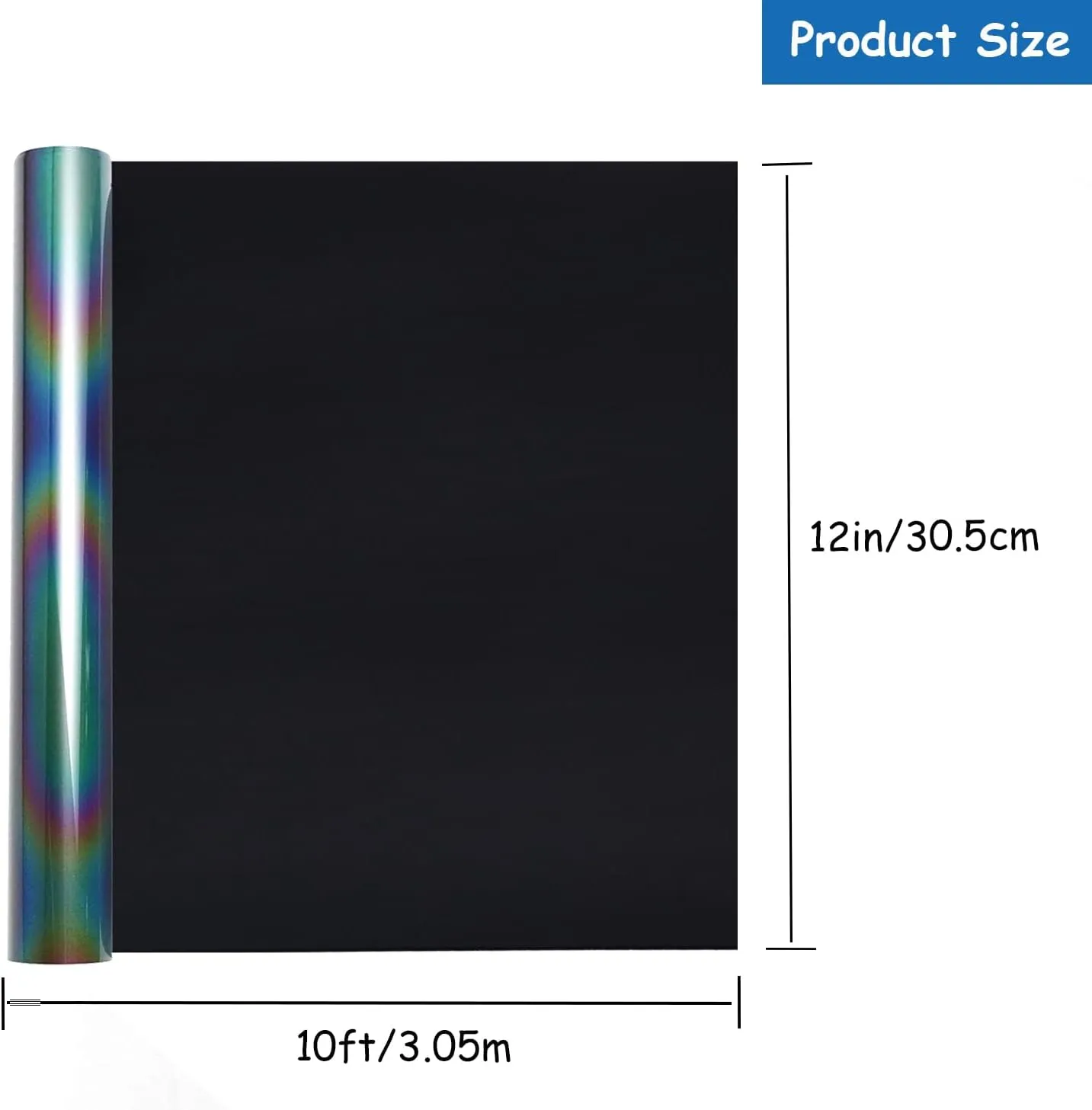 Reflective Silver Heat Transfer Vinyl, 12" × 10ft Reflective Vinyl, Iron on Vinyl Rolls for DIY t-Shirts and Fabrics (Reflective Silver, 12 in x 10 ft)