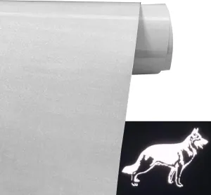 Reflective Silver Heat Transfer Vinyl, 12" × 10ft Reflective Vinyl, Iron on Vinyl Rolls for DIY t-Shirts and Fabrics (Reflective Silver, 12 in x 10 ft)