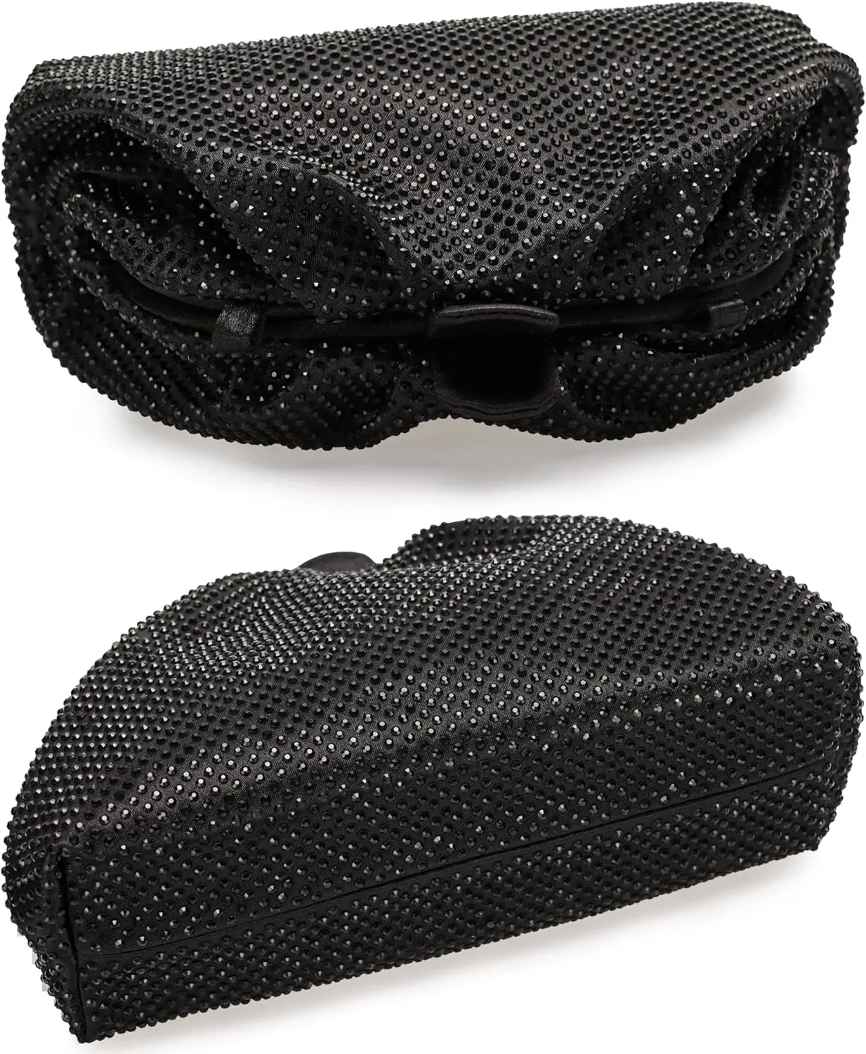 Rhinestone Purse Crystal Frame Clutch Bag Party Pleated Women Clutch Handbag