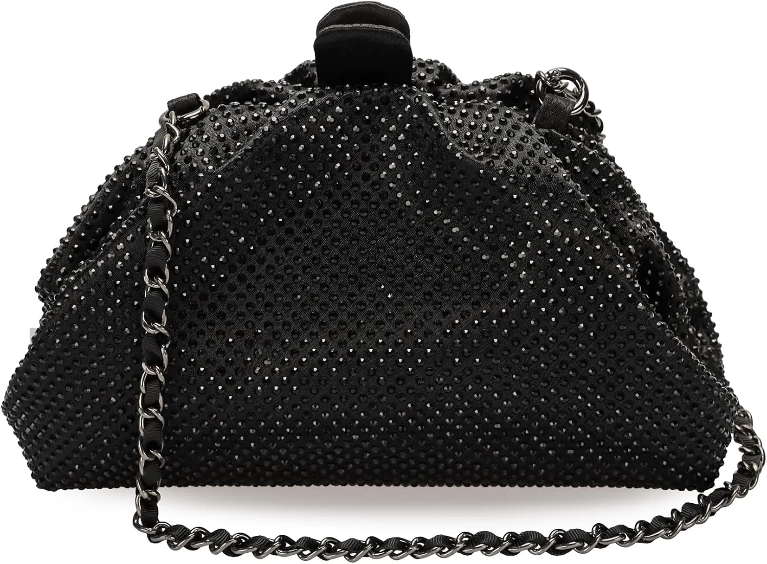 Rhinestone Purse Crystal Frame Clutch Bag Party Pleated Women Clutch Handbag