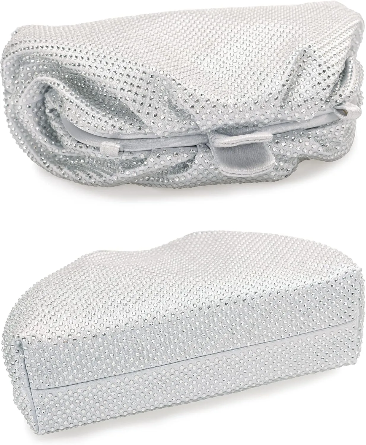 Rhinestone Purse Crystal Frame Clutch Bag Party Pleated Women Clutch Handbag