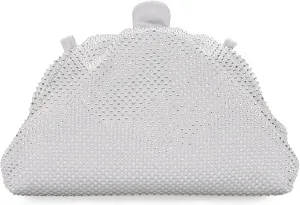 Rhinestone Purse Crystal Frame Clutch Bag Party Pleated Women Clutch Handbag