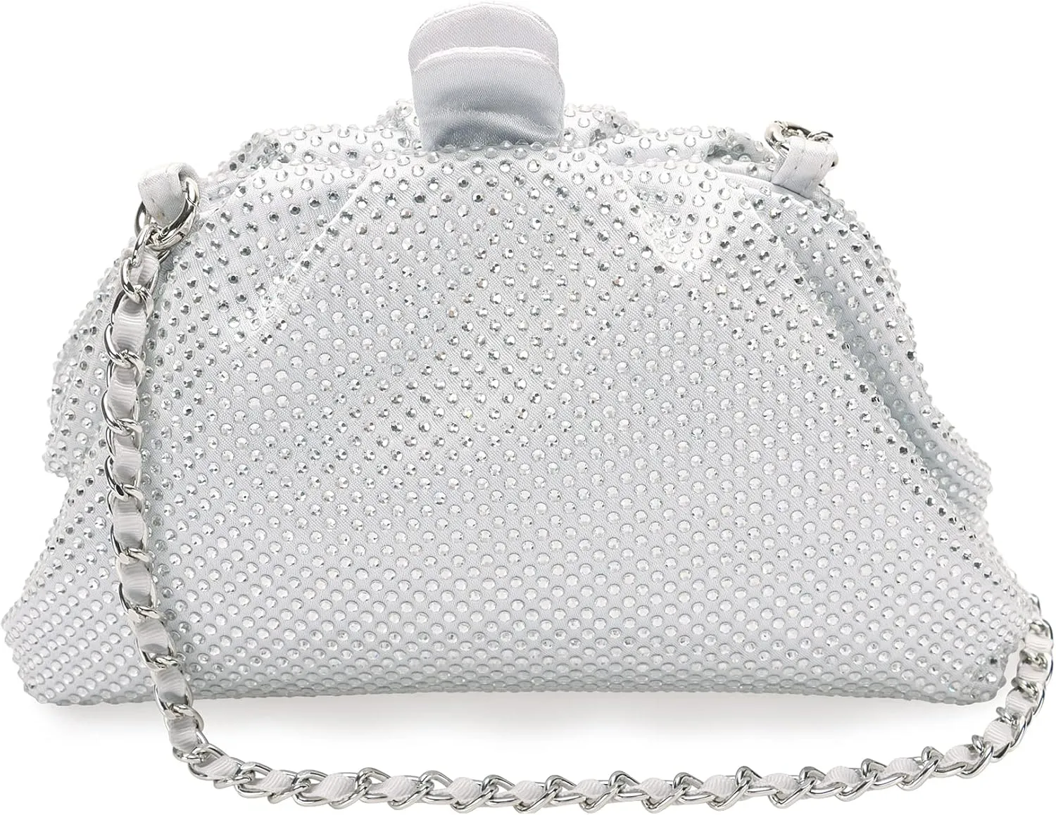 Rhinestone Purse Crystal Frame Clutch Bag Party Pleated Women Clutch Handbag