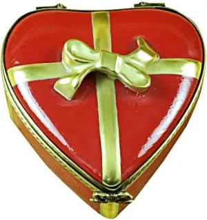 Rochard Red Heart with Chocolates Limoges Porcelain Box