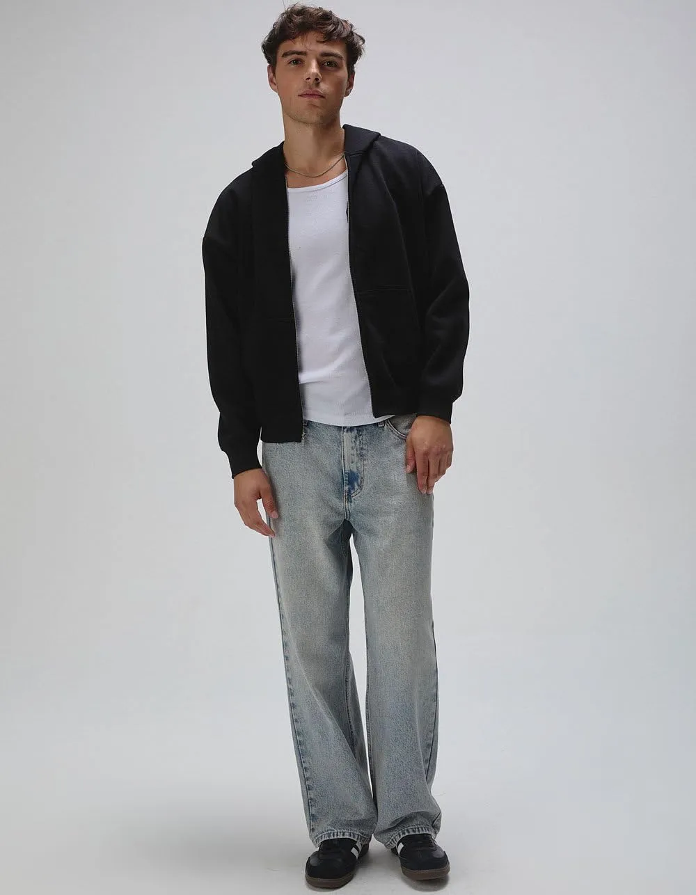 Rsq Mens Oversized Zip-Up Hoodie