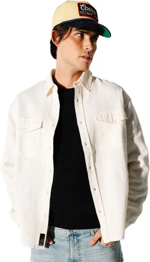 Rsq Mens Waffle Oversized Long Sleeve Button Up Shirt