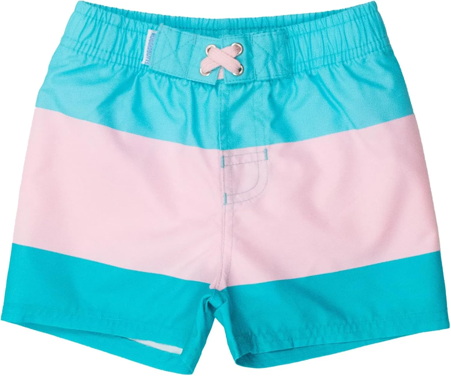 RUGGEDBUTTS Boys UPF50  Sun Protection Striped Color Block Swim Trunks