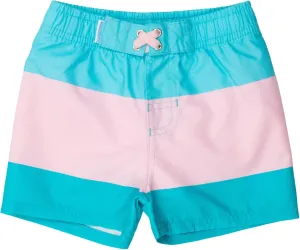 RUGGEDBUTTS Boys UPF50  Sun Protection Striped Color Block Swim Trunks