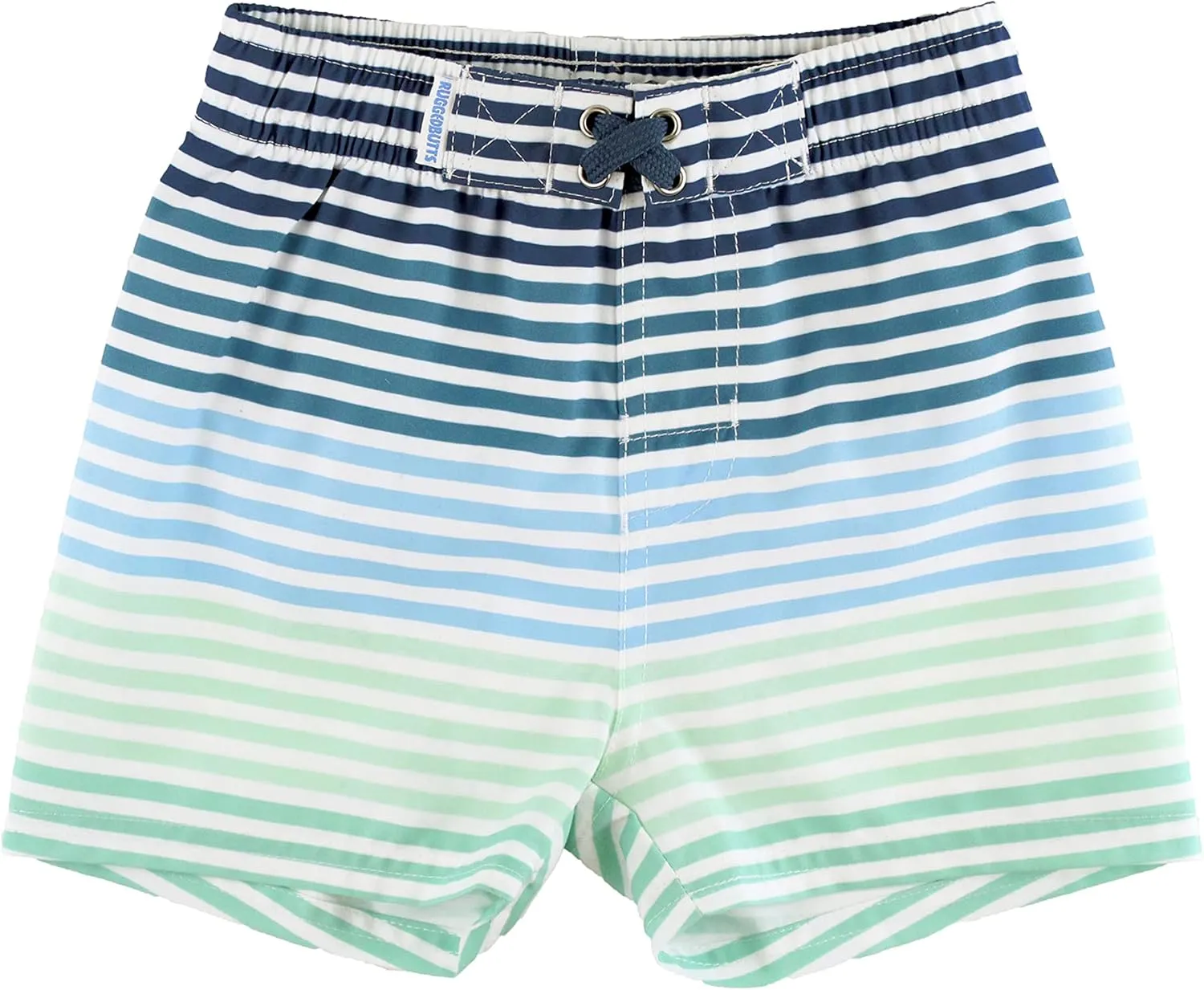RUGGEDBUTTS Boys UPF50  Sun Protection Striped Color Block Swim Trunks