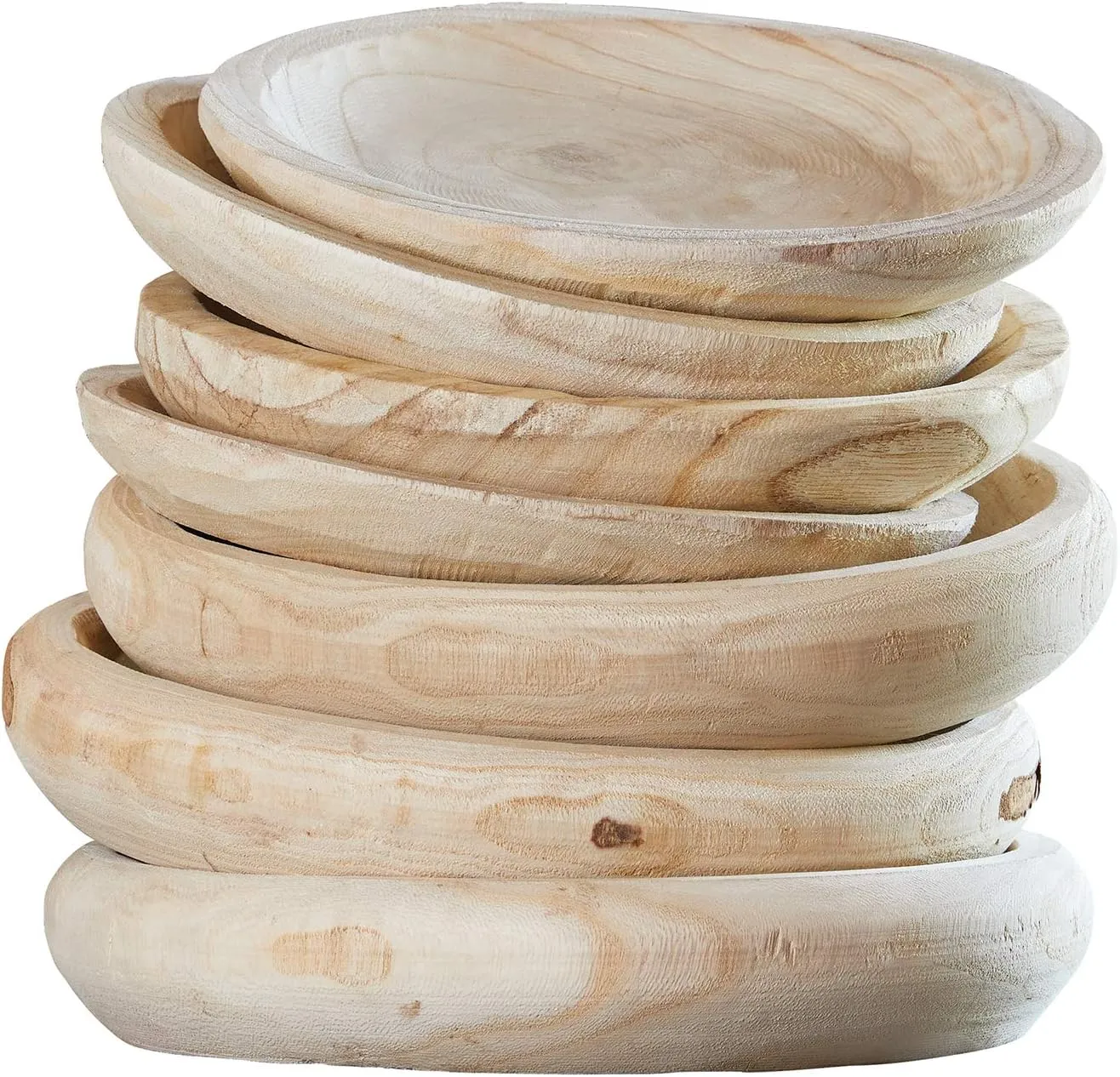 Santa Barbara Design Studio Wood Serving Bowl, Hand Carved Paulownia Wood Fruit Bowl / Wood Decor, 11.5" Large, Natural