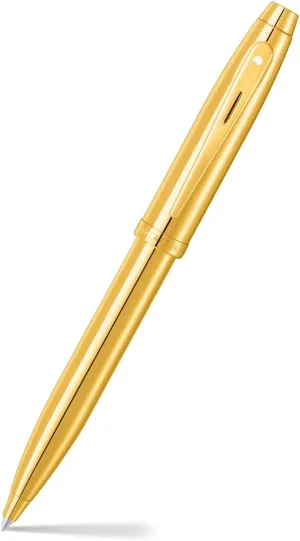 Sheaffer 100 9372 Glossy PVD Gold Ballpoint Pen With PVD Gold Trim