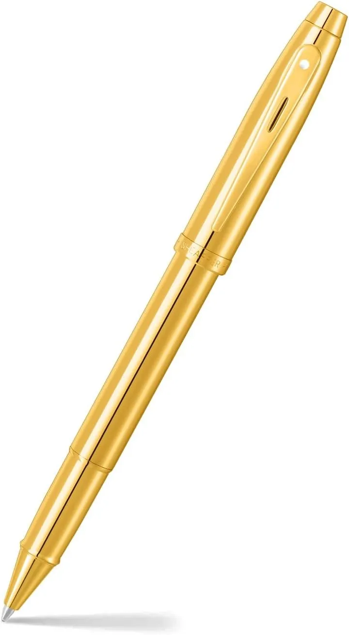 Sheaffer 100 9372 Glossy PVD Gold Fountain Pen With PVD Gold Trim - Medium