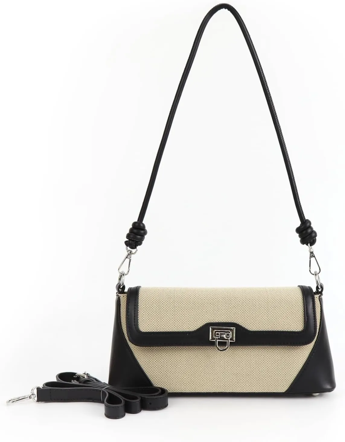 Shoulder Bag for Women PU Leather Shoulder Purse Vintage Handbag Retro Classic Underarm Purse with 2 Removable Strap