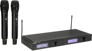 Shure SLXD24D/N8CB Dual Channel Wireless Microphone System - Includes Two SLXD2 Handheld Transmitters with Nexadyne 8/S Vocal Mic Capsules, SLXD4D Rack Mount Receiver | H55 Band (SLXD24D/N8SB-H55)