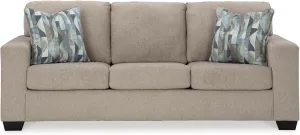 Signature Design by Ashley Deltona Contemporary Sofa with 2 Accent Pillows, Beige