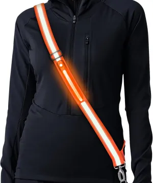 Simket Reflective Walking Gear, Rechargeable Led Reflective Sash, Adjustable Night Walking Safety Gear, High Visibility Safety Lights for Walking at Night for Men Women Jogging Running Biking