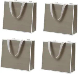 SKISUNO Jewelry Packaging Sacks 4pcs Paper Bag Jewelry Baggies Flat Bottom Reusable and for Events (grey)