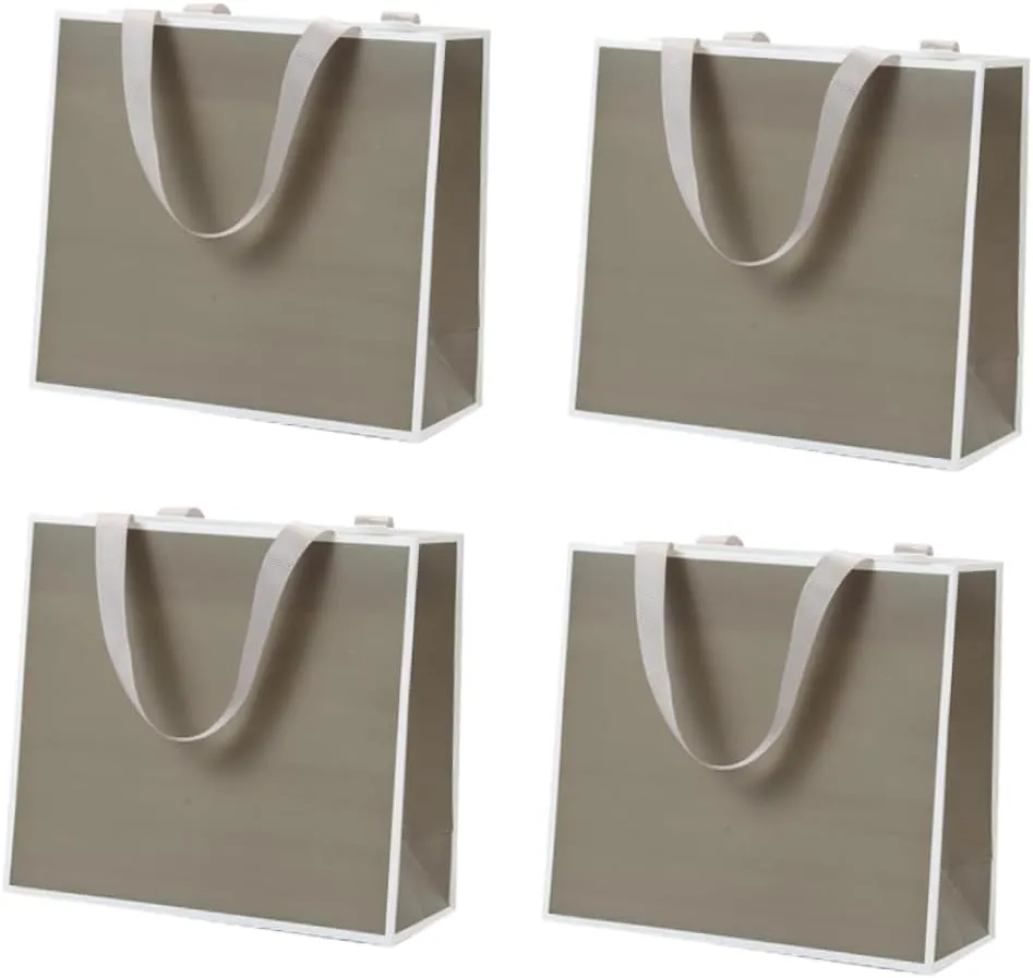 SKISUNO Jewelry Packaging Sacks 4pcs Paper Bag Jewelry Baggies Flat Bottom Reusable and for Events (grey)