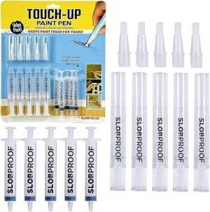 Slobproof Refillable Touch-Up Paint Pen – Mess-Free Wall Repair Tool, Easy Twist Control, Precise Application, Convenient Storage, DIY Home Maintenance – 5-Pack