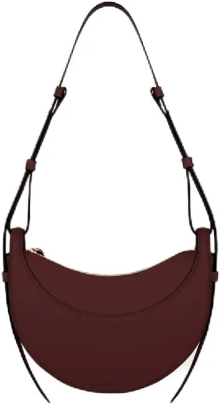 Small niche design single shoulder crossbody bag, leather crescent bag, genuine leather women's bag, armpit saddle bag