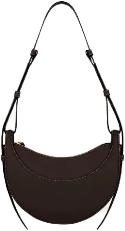 Small niche design single shoulder crossbody bag, leather crescent bag, genuine leather women's bag, armpit saddle bag