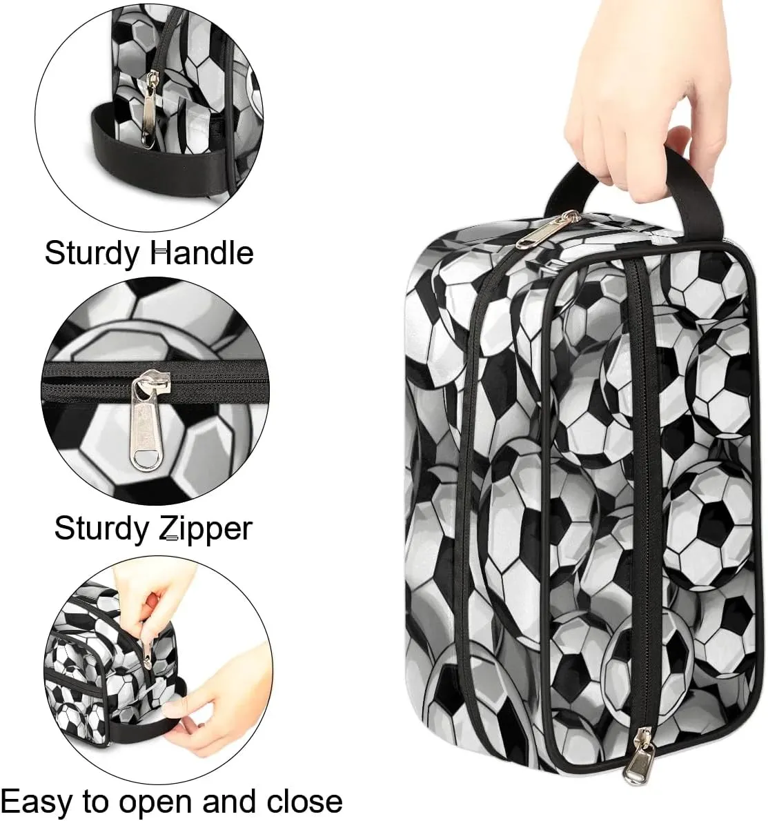 Soccer Travel Cosmetic Bag for Boy Men,Hanging Toiletry Bag,Waterproof Makeup Bag,Approved Hygiene Bag Shave Dopp Kit Organizer for Toiletries Shower Bathroom Carry-on Accessories Gifts